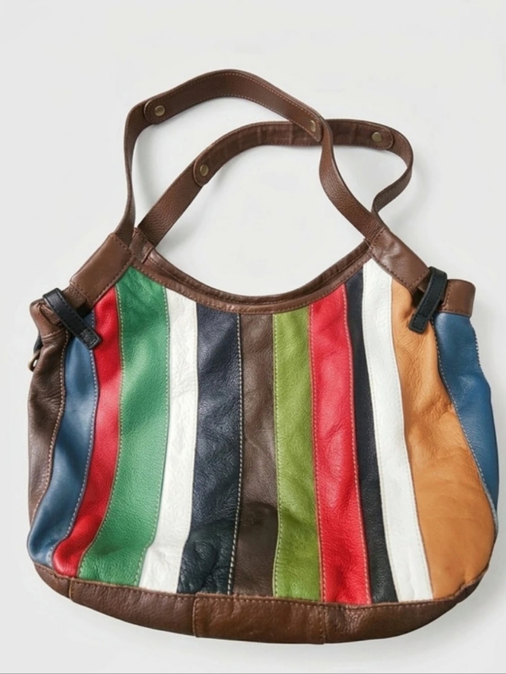 Lucky Brand Color Block Shoulder Bag in Brown & Multicolor Like New